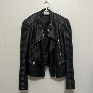 Black Zara faux leather jacket, size Small.